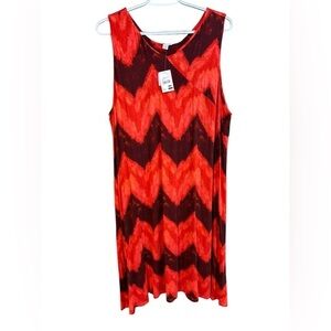 Cato Red and Orange Sleeveless Sundress